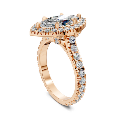 Elizabeth Double-Prong Halo Engagement Ring