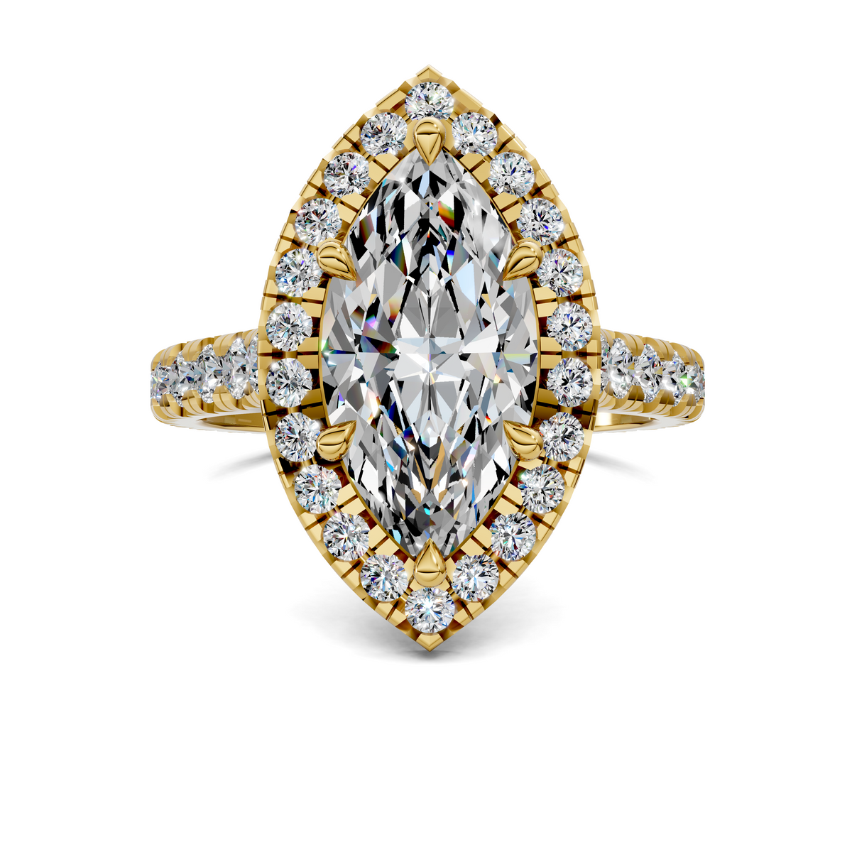 Elizabeth Double-Prong Halo Engagement Ring
