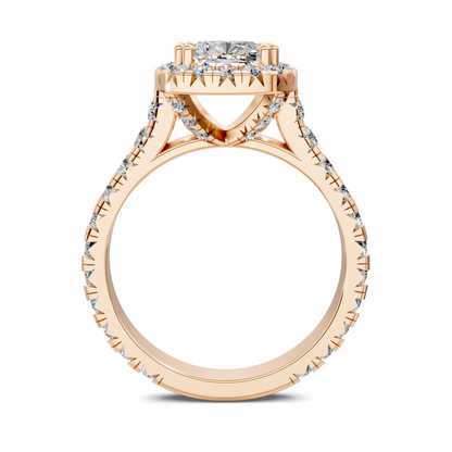 Elizabeth Double-Prong Halo Engagement Ring