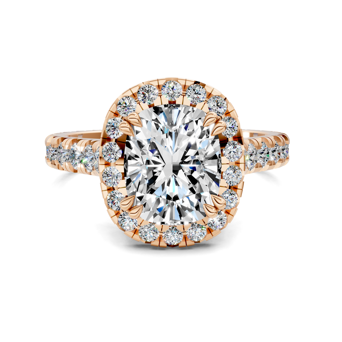 Elizabeth Double-Prong Halo Engagement Ring