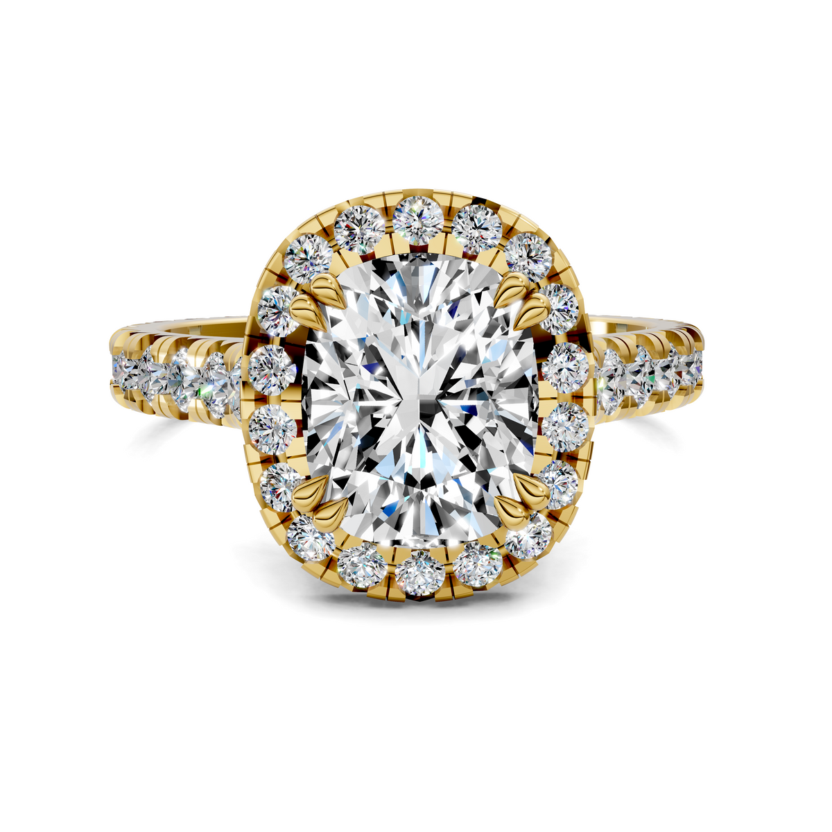 Elizabeth Double-Prong Halo Engagement Ring