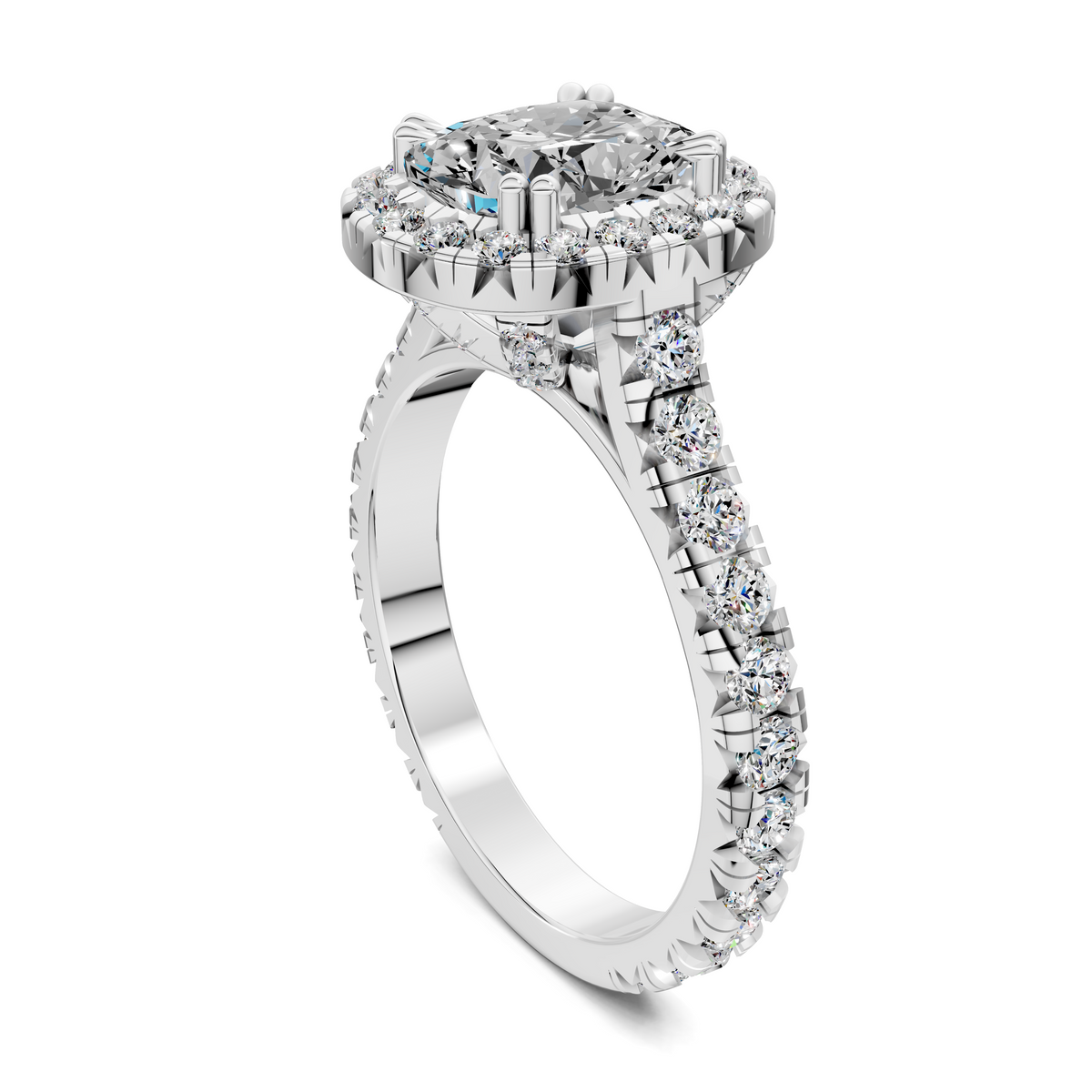 Elizabeth Double-Prong Halo Engagement Ring