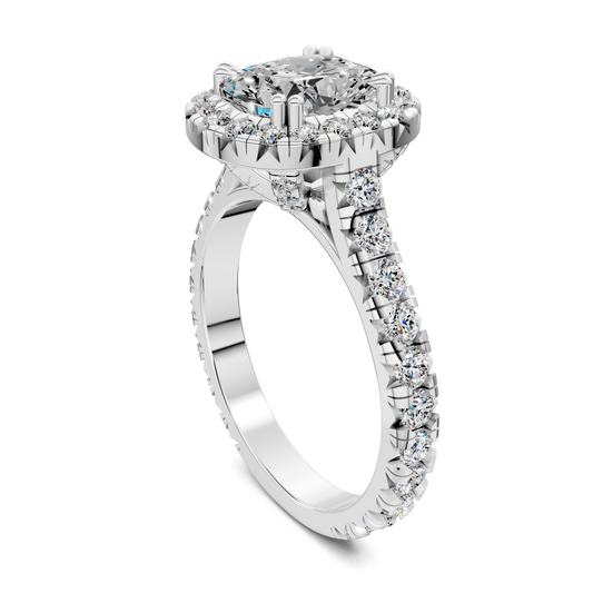 Elizabeth Double-Prong Halo Engagement Ring