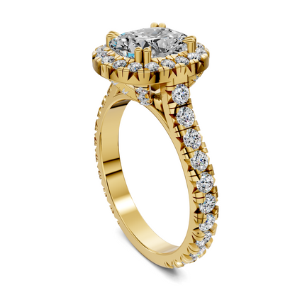 Elizabeth Double-Prong Halo Engagement Ring