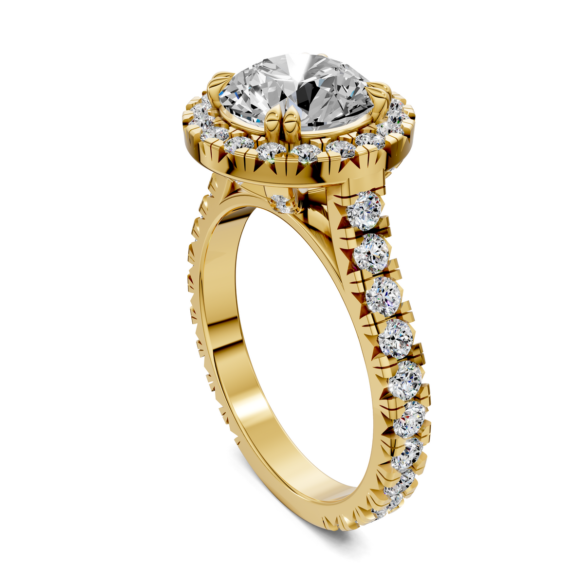 Elizabeth Halo Cathedral Engagement Ring