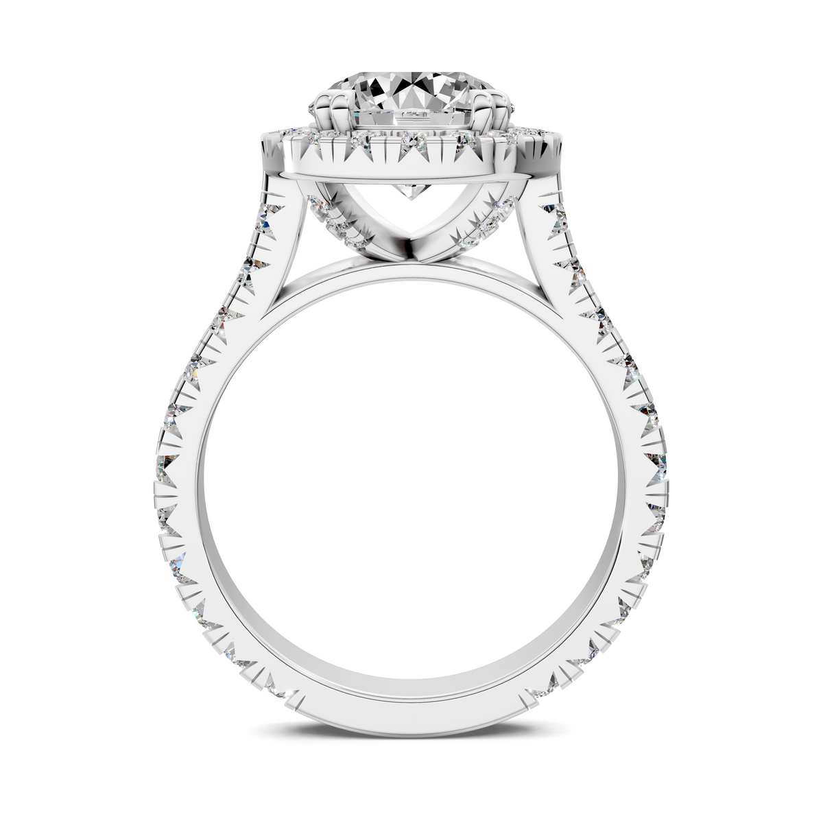 Elizabeth Halo Cathedral Engagement Ring