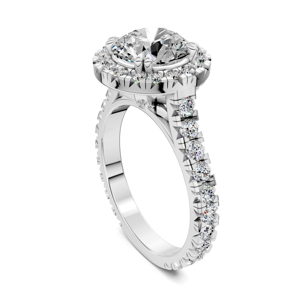 Elizabeth Halo Cathedral Engagement Ring