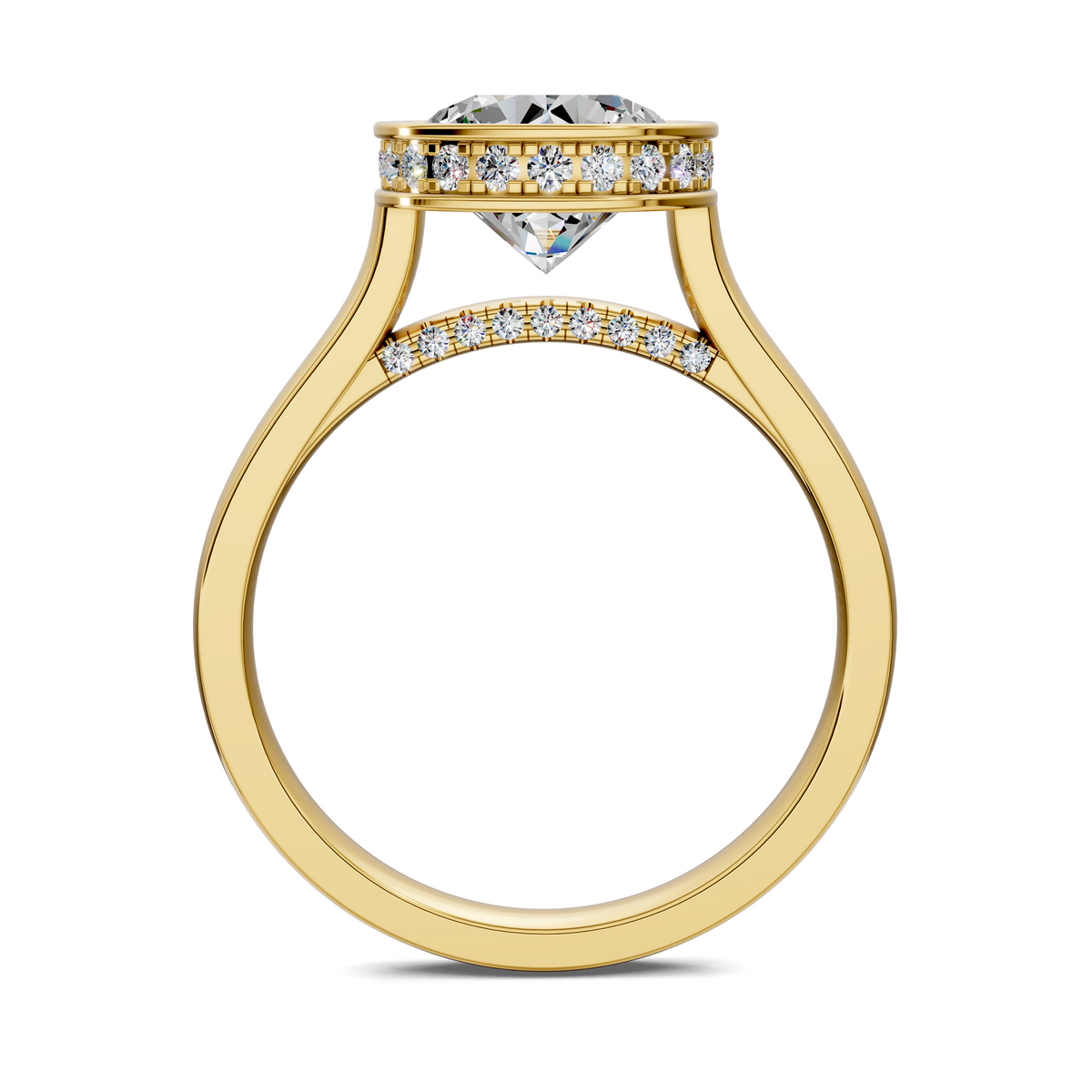 Madeline Hidden Halo with Pavé Bridge Ring