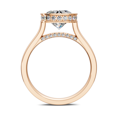 Madeline Hidden Halo with Pavé Bridge Ring