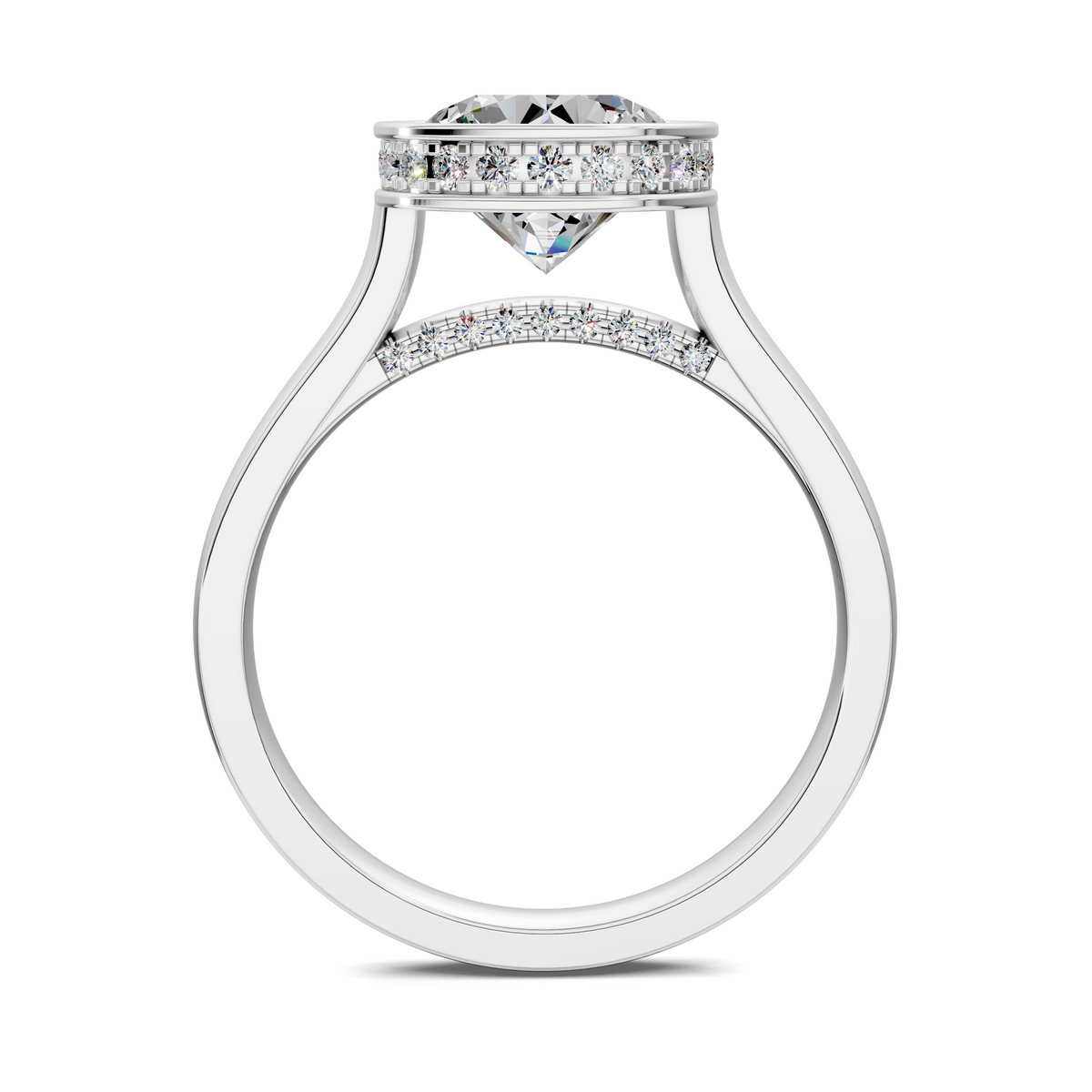 Madeline Hidden Halo with Pavé Bridge Ring