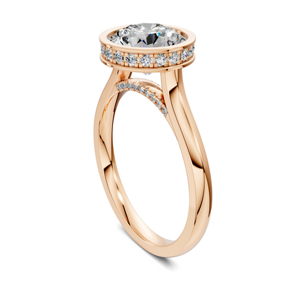 Madeline Hidden Halo with Pavé Bridge Ring