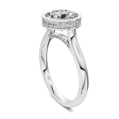Madeline Hidden Halo with Pavé Bridge Ring