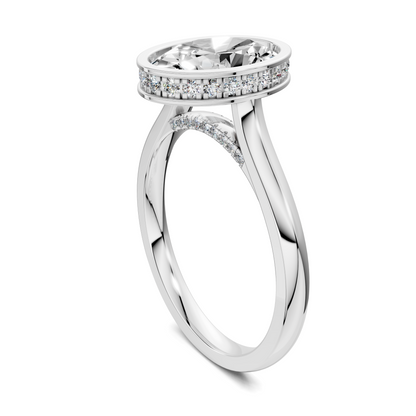 Madeline Hidden Halo with Pavé Bridge Ring