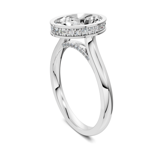 Madeline Hidden Halo with Pavé Bridge Ring