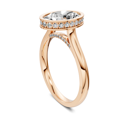Madeline Hidden Halo with Pavé Bridge Ring