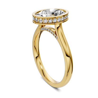 Madeline Hidden Halo with Pavé Bridge Ring