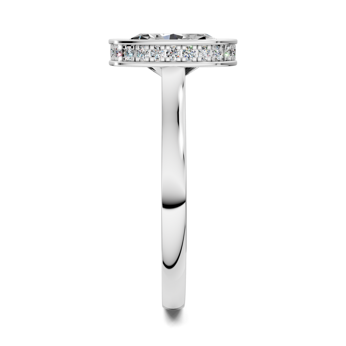 Madeline Hidden Halo with Pavé Bridge Ring