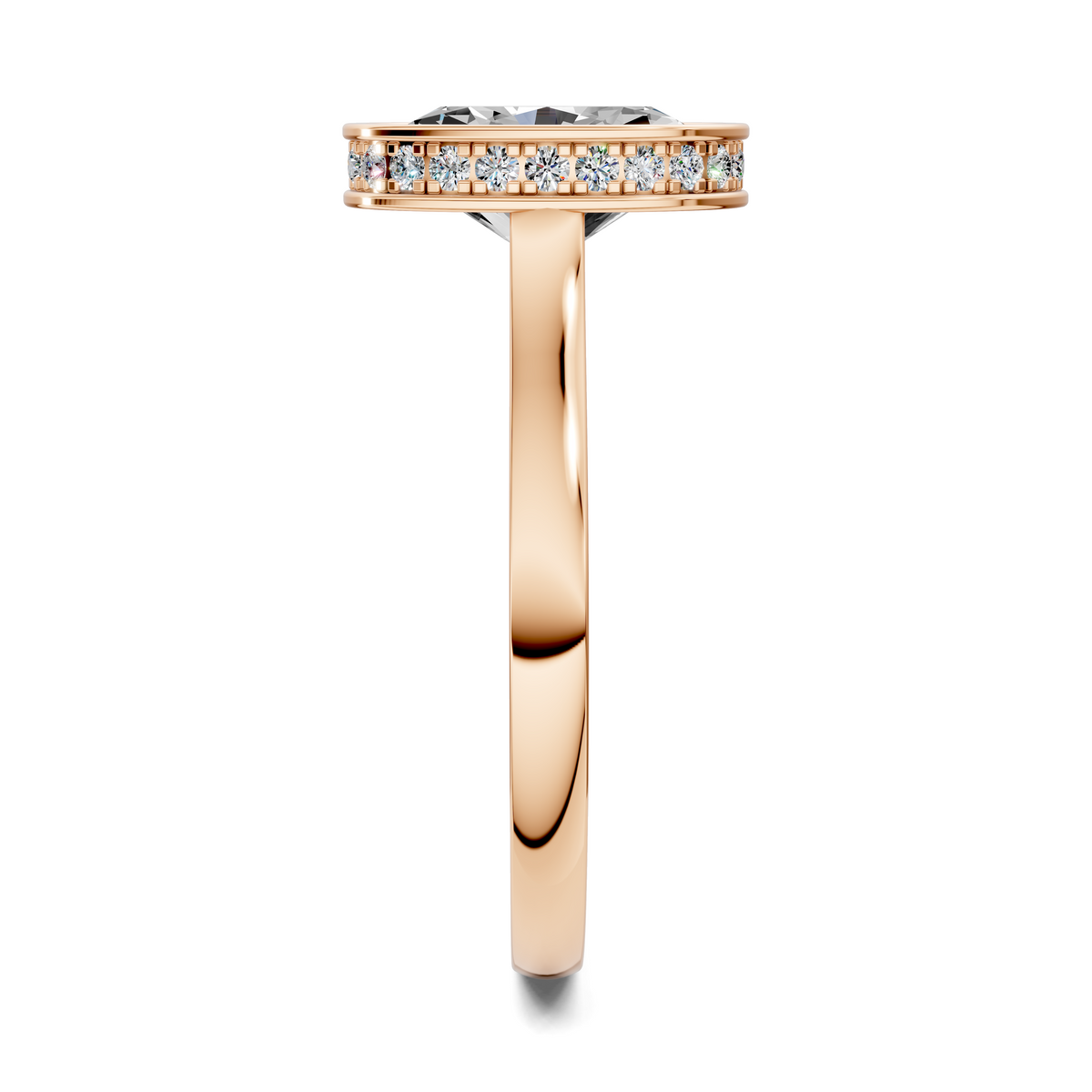 Madeline Hidden Halo with Pavé Bridge Ring