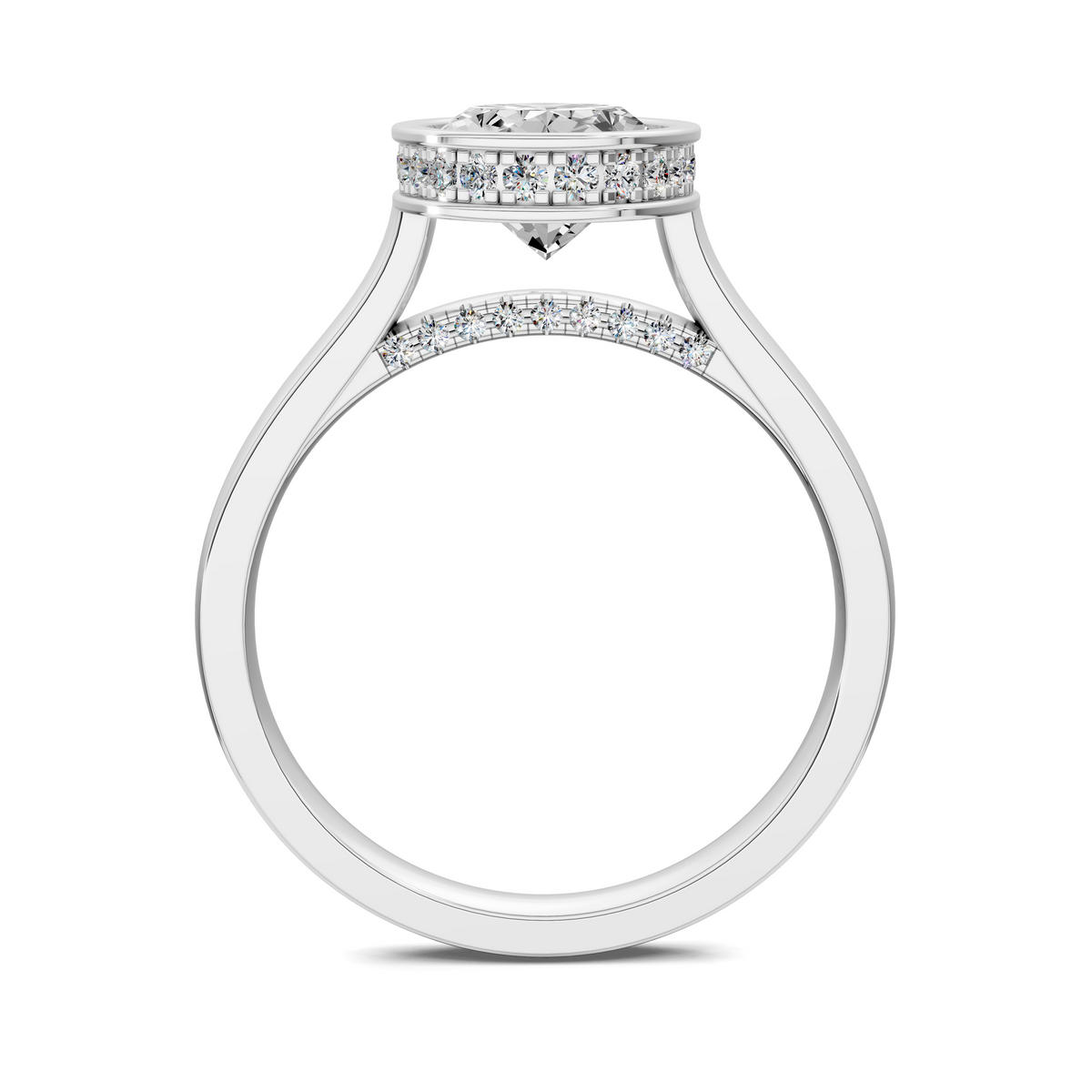 Madeline Hidden Halo with Pavé Bridge Ring