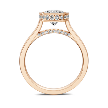 Madeline Hidden Halo with Pavé Bridge Ring