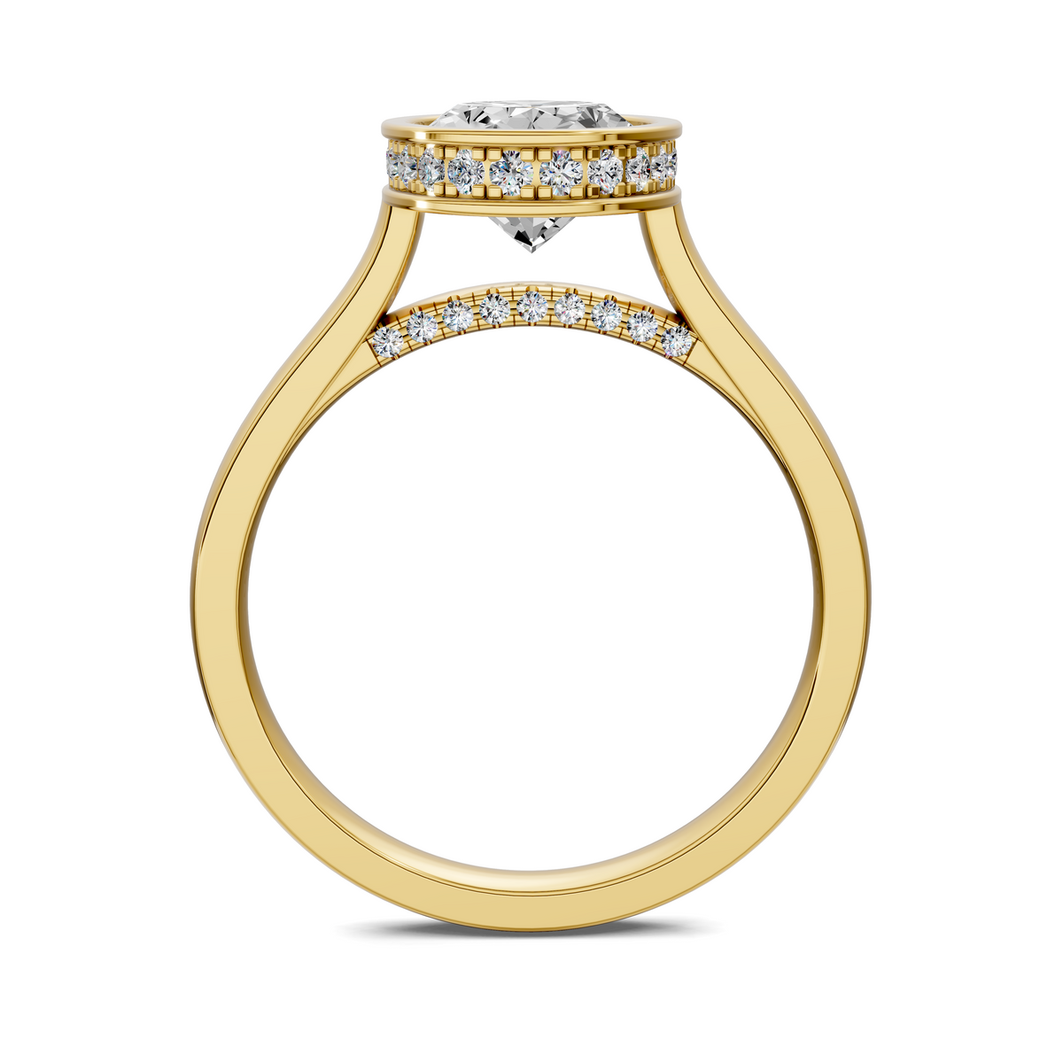 Madeline Hidden Halo with Pavé Bridge Ring
