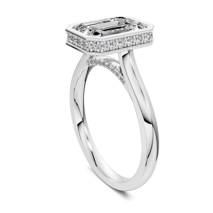 Madeline Hidden Halo with Pavé Bridge Ring