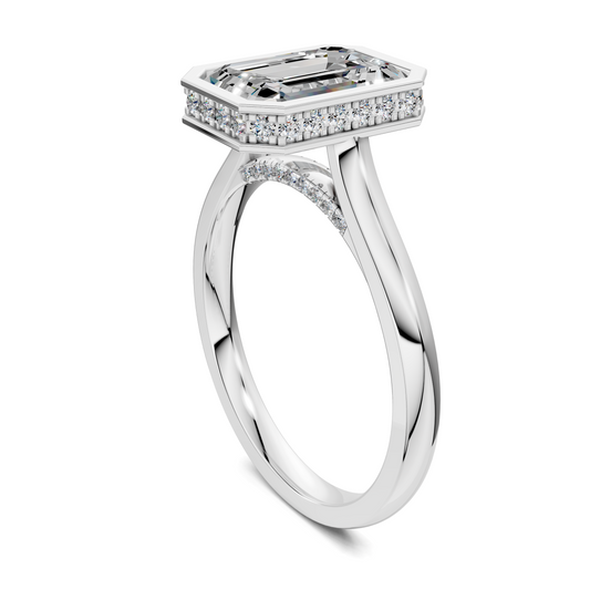 Madeline Hidden Halo with Pavé Bridge Ring