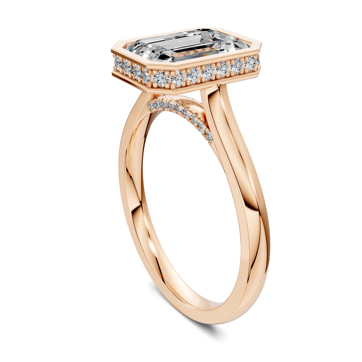 Madeline Hidden Halo with Pavé Bridge Ring