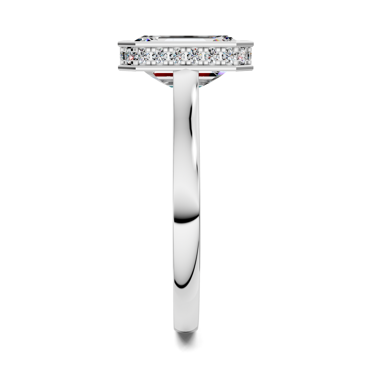 Madeline Hidden Halo with Pavé Bridge Ring