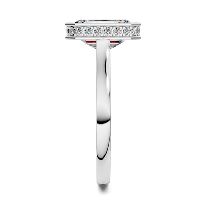 Madeline Hidden Halo with Pavé Bridge Ring