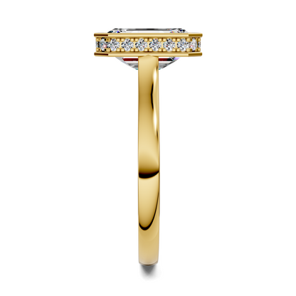 Madeline Hidden Halo with Pavé Bridge Ring