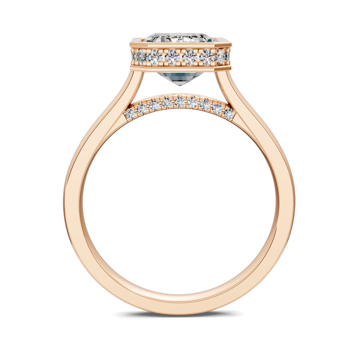 Madeline Hidden Halo with Pavé Bridge Ring