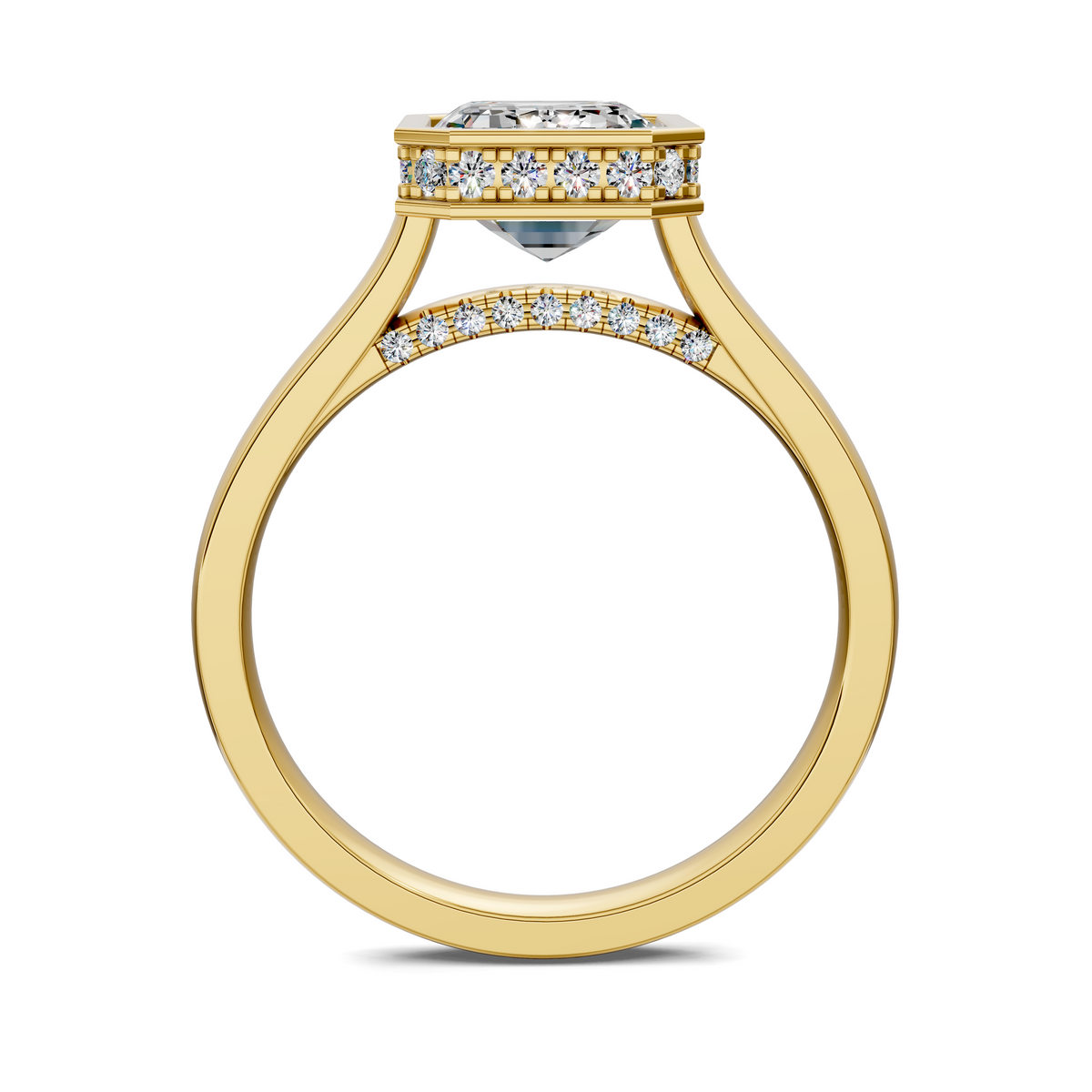 Madeline Hidden Halo with Pavé Bridge Ring