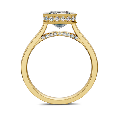 Madeline Hidden Halo with Pavé Bridge Ring