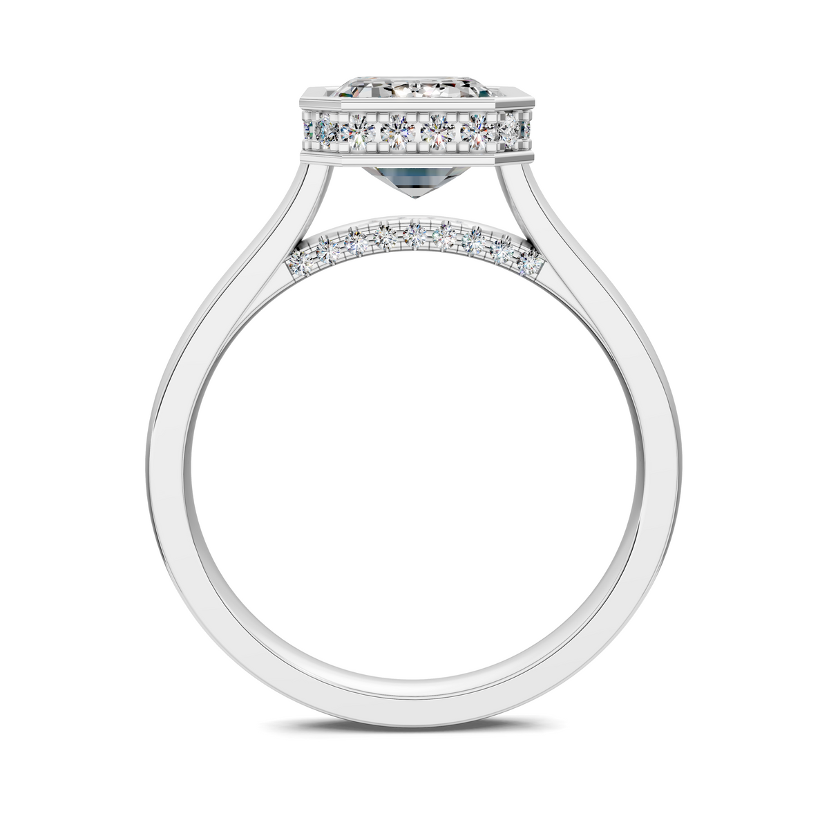 Madeline Hidden Halo with Pavé Bridge Ring