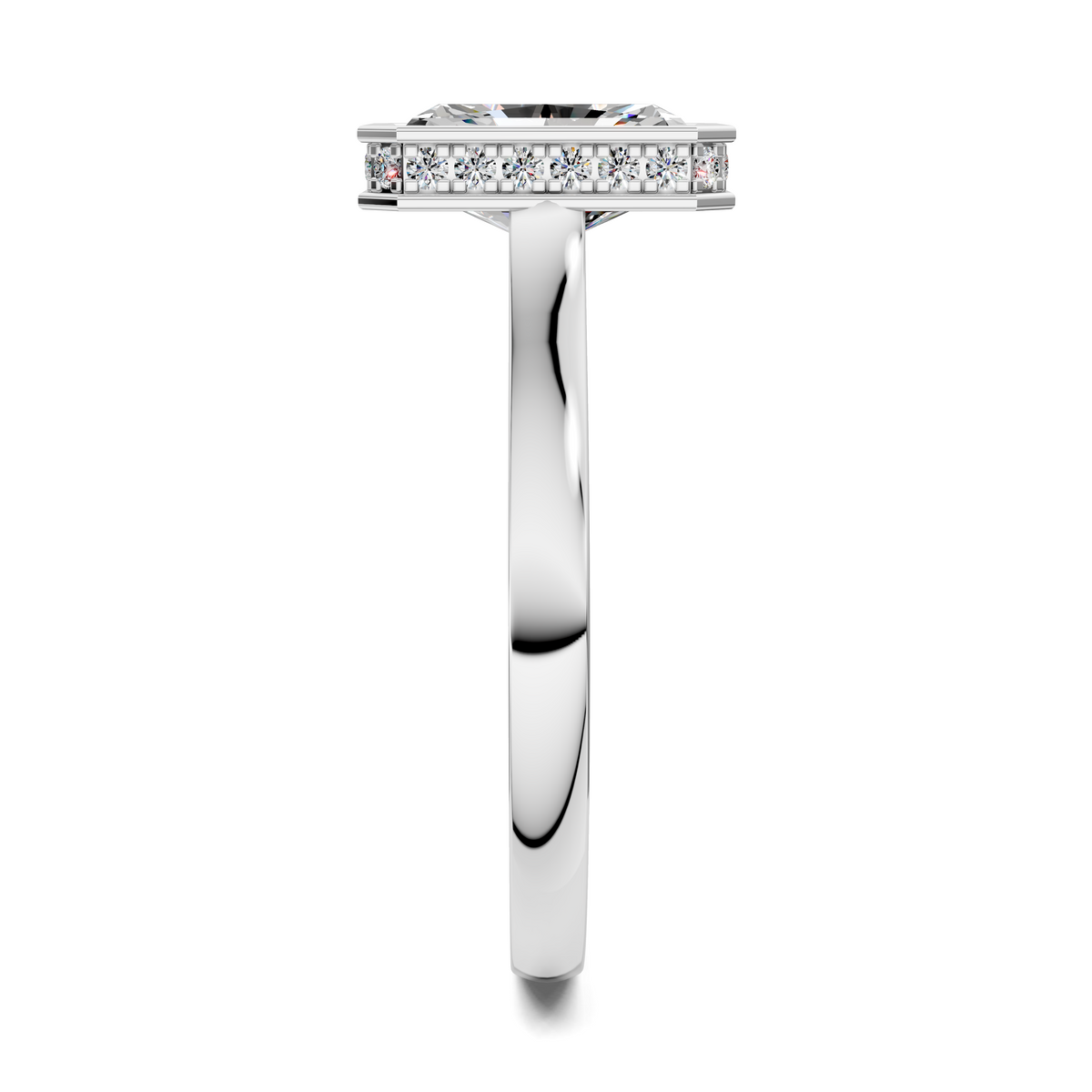 Madeline Hidden Halo with Pavé Bridge Ring