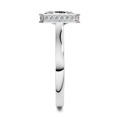 Madeline Hidden Halo with Pavé Bridge Ring