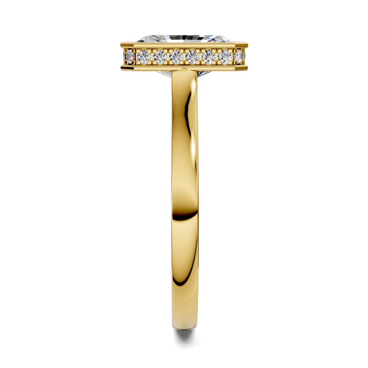 Madeline Hidden Halo with Pavé Bridge Ring