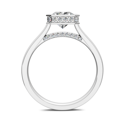 Madeline Hidden Halo with Pavé Bridge Ring