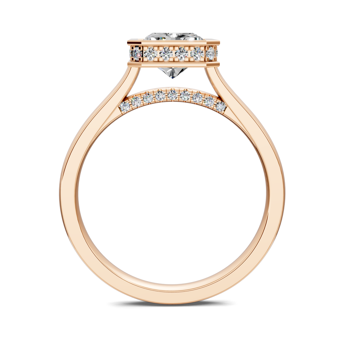 Madeline Hidden Halo with Pavé Bridge Ring