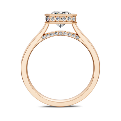 Madeline Hidden Halo with Pavé Bridge Ring