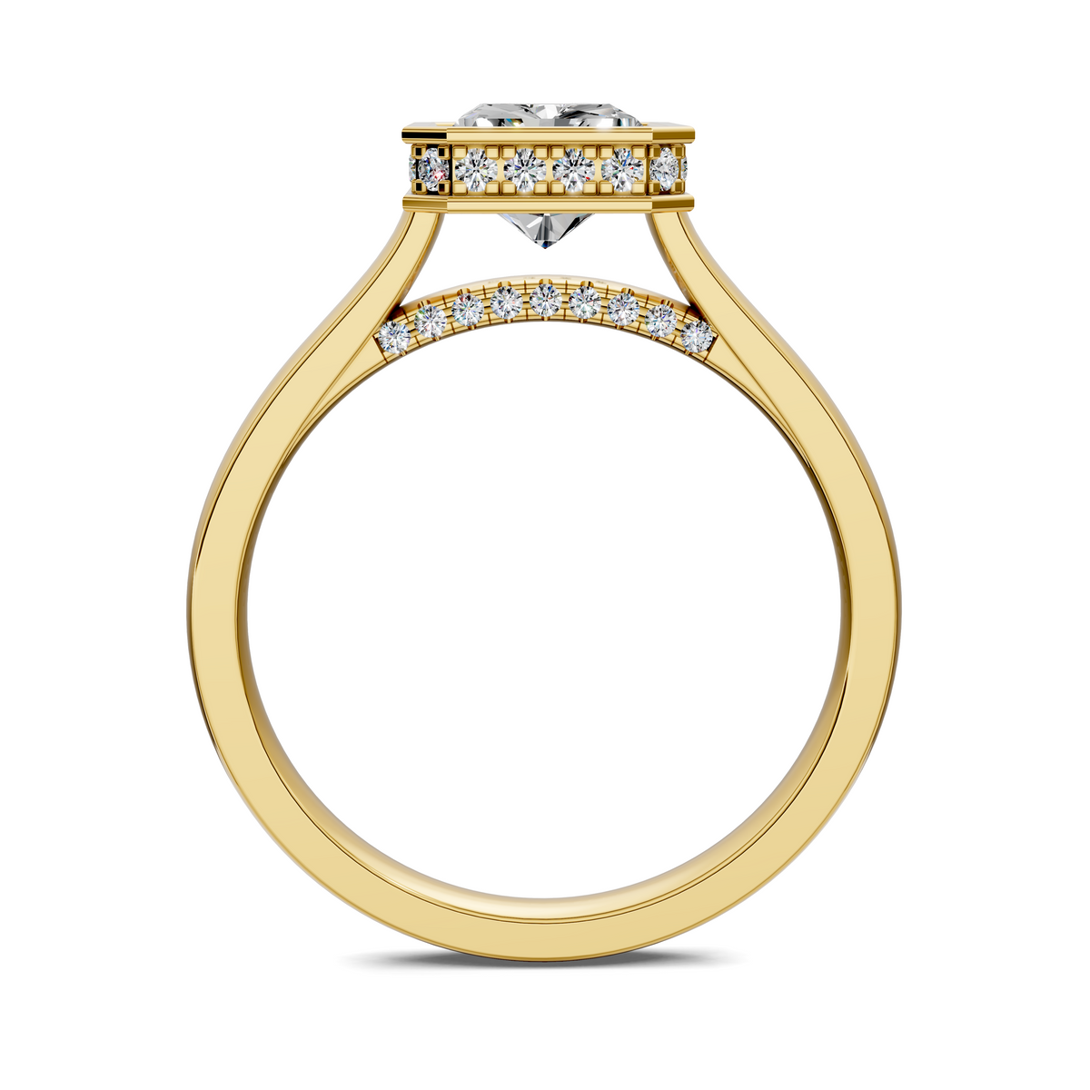 Madeline Hidden Halo with Pavé Bridge Ring