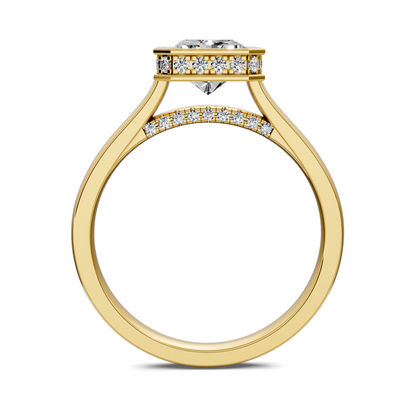 Madeline Hidden Halo with Pavé Bridge Ring