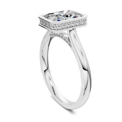 Madeline Hidden Halo with Pavé Bridge Ring