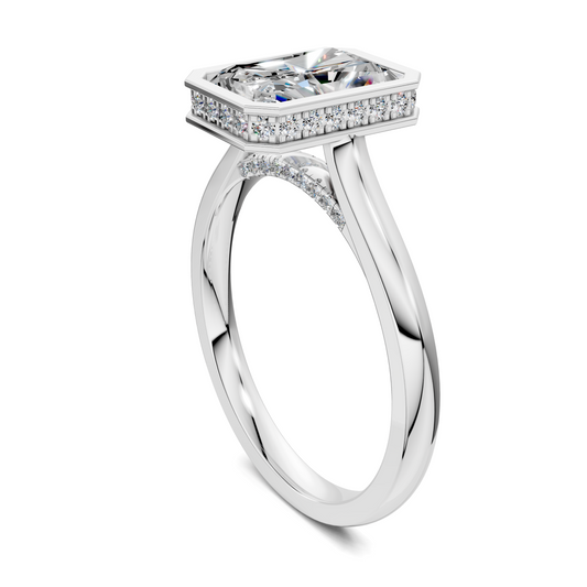 Madeline Hidden Halo with Pavé Bridge Ring