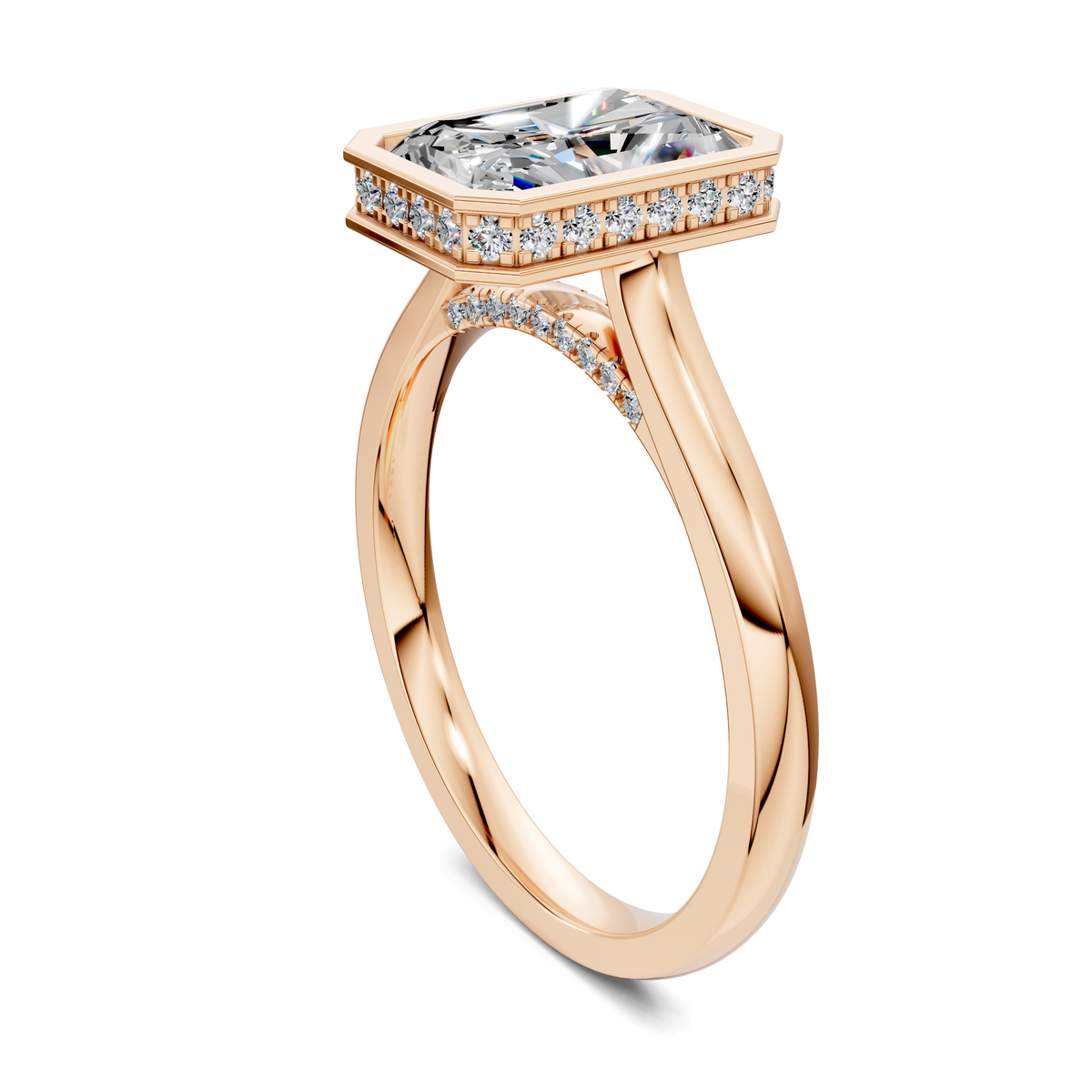 Madeline Hidden Halo with Pavé Bridge Ring