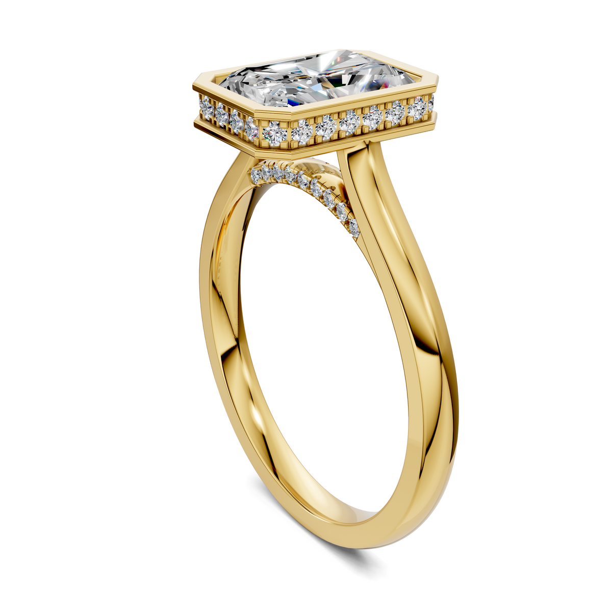 Madeline Hidden Halo with Pavé Bridge Ring