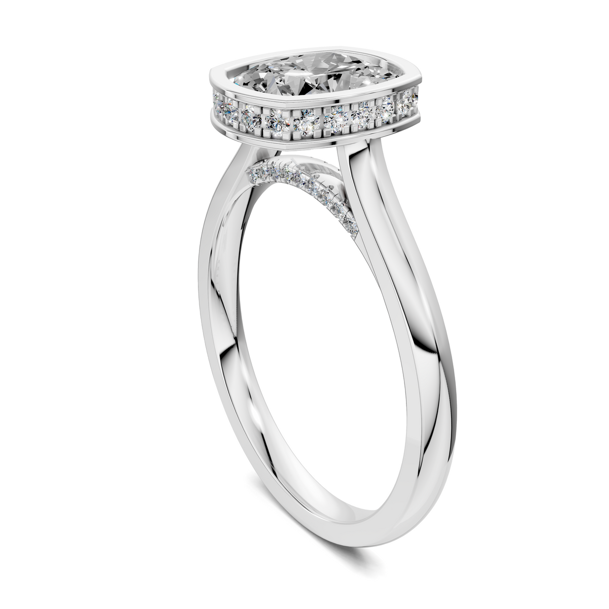 Madeline Hidden Halo with Pavé Bridge Ring