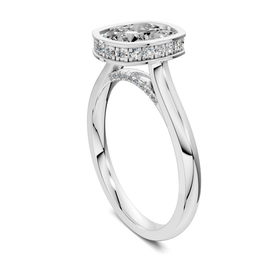 Madeline Hidden Halo with Pavé Bridge Ring