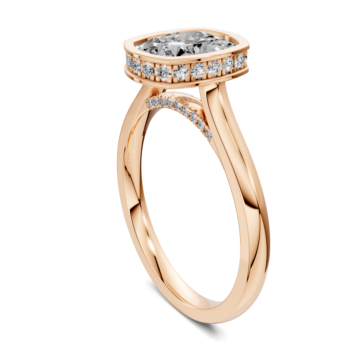 Madeline Hidden Halo with Pavé Bridge Ring